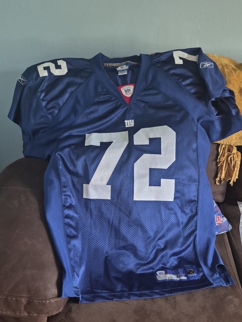 Men’s New York Giants #72 Umenyiora Football Jersey with White Stitched Numerals